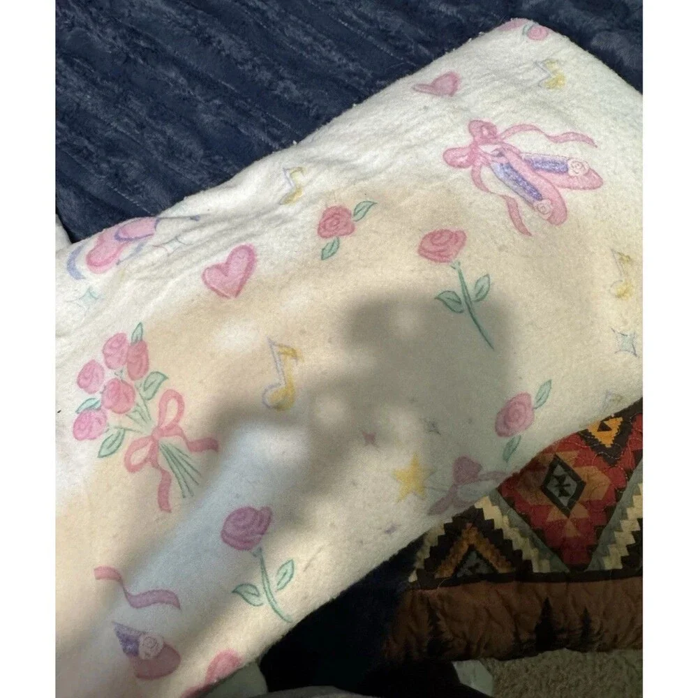 Vintage 1995 Barbie Ballerina Mattel Bedding Lot Comforter Pillow Sheet Pink